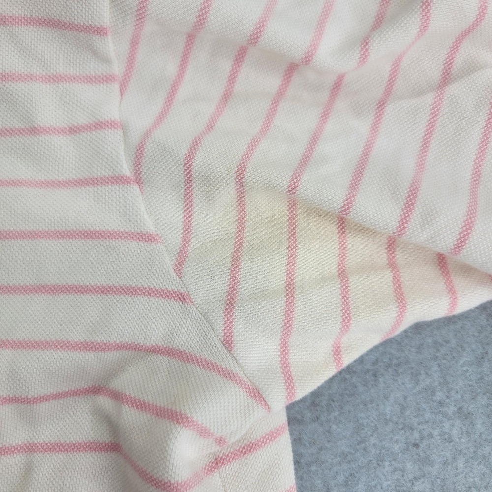 Polo Ralph Lauren Polo Shirt Mens 2XL White Pink Striped Golf Crest Embroidered - Picture 10 of 13
